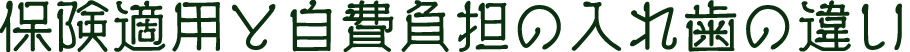 保険適用と自費負担の入れ歯の違い